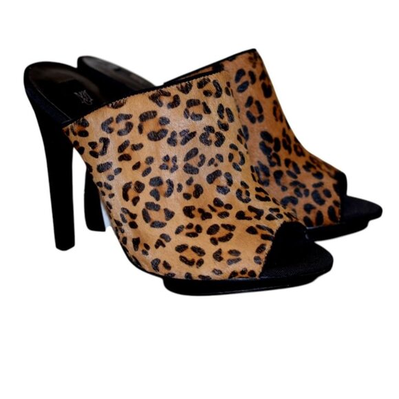 Mango Shoes - MANGO Animal Print Leather Hair On Cheetah Peep Toe Heels Date Night Classy - 6